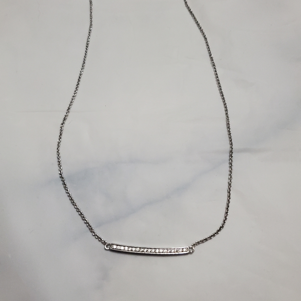 Express Silver Rectangle Necklace - Picture 5 of 5